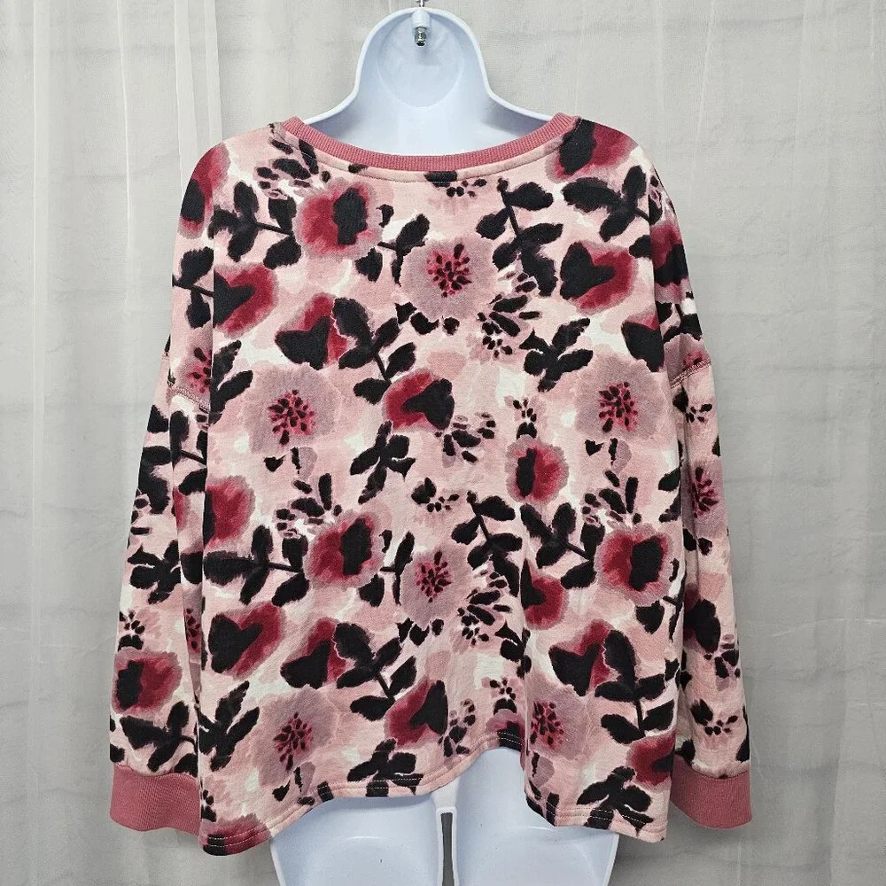 Dip Sweatshirt Grunge Floral Punk Goth Casual Pink Black 2X NWT - Picture 7 of 13